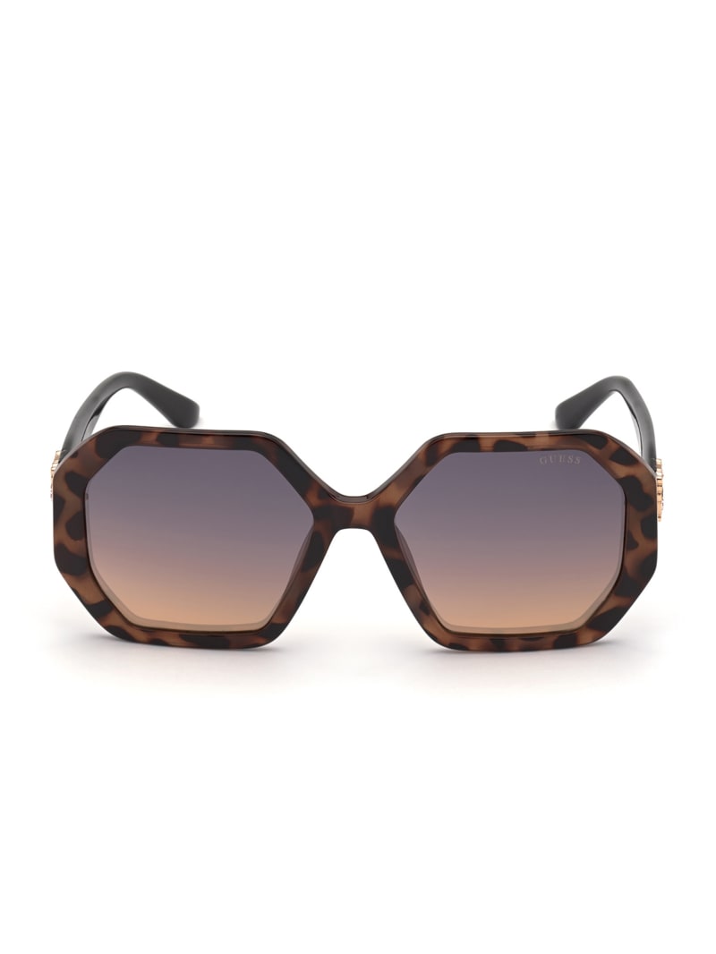 Guess Larissa Geometric Women's Sunglasses Rose Gold | 9041-CFNTU