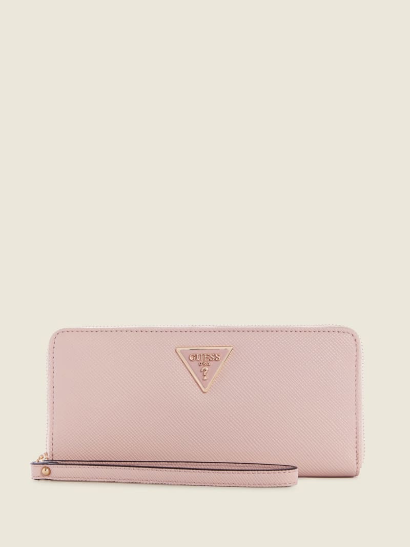 Guess Laurel Large Zip-Around Women's Wallets Light Rose | 4982-DAMCQ