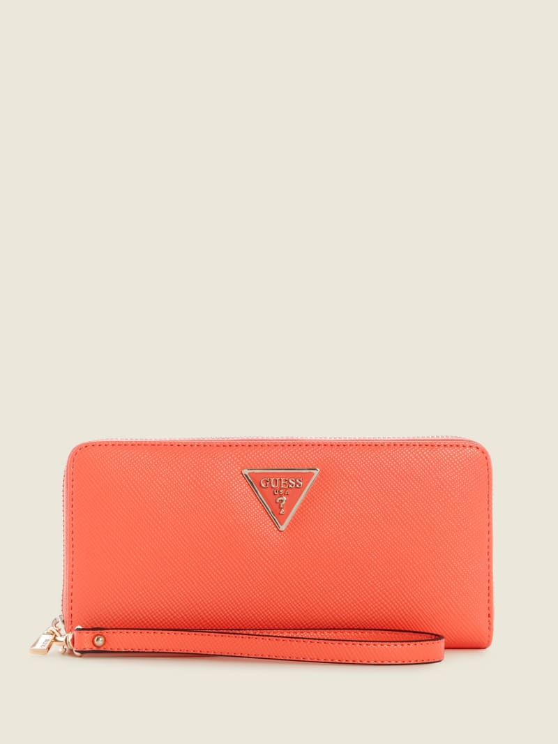 Guess Laurel Large Zip-Around Women's Wallets Coral | 6235-TLFKN