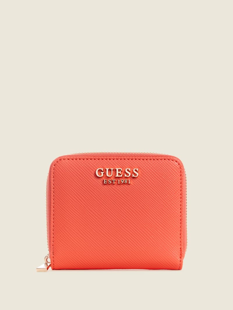 Guess Laurel Small Zip-Around Women's Wallets Coral | 1708-RTDFL