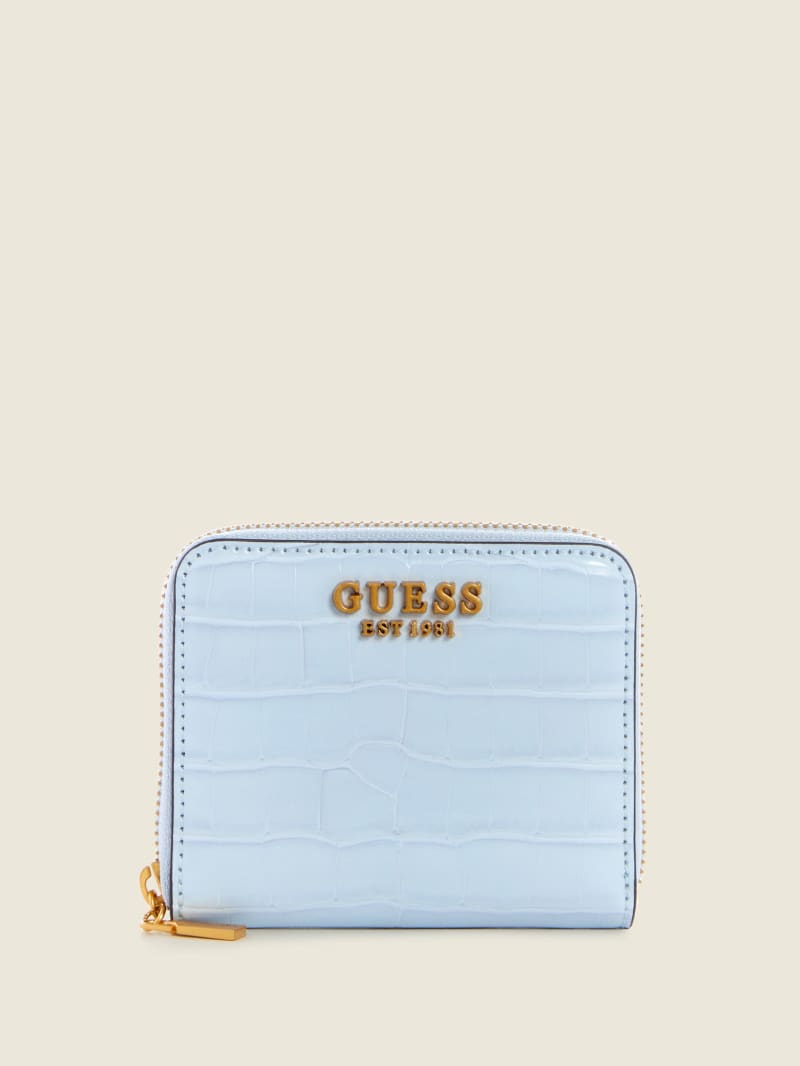 Guess Laurel Small Zip-Around Women's Wallets Blue | 2348-NQHRC