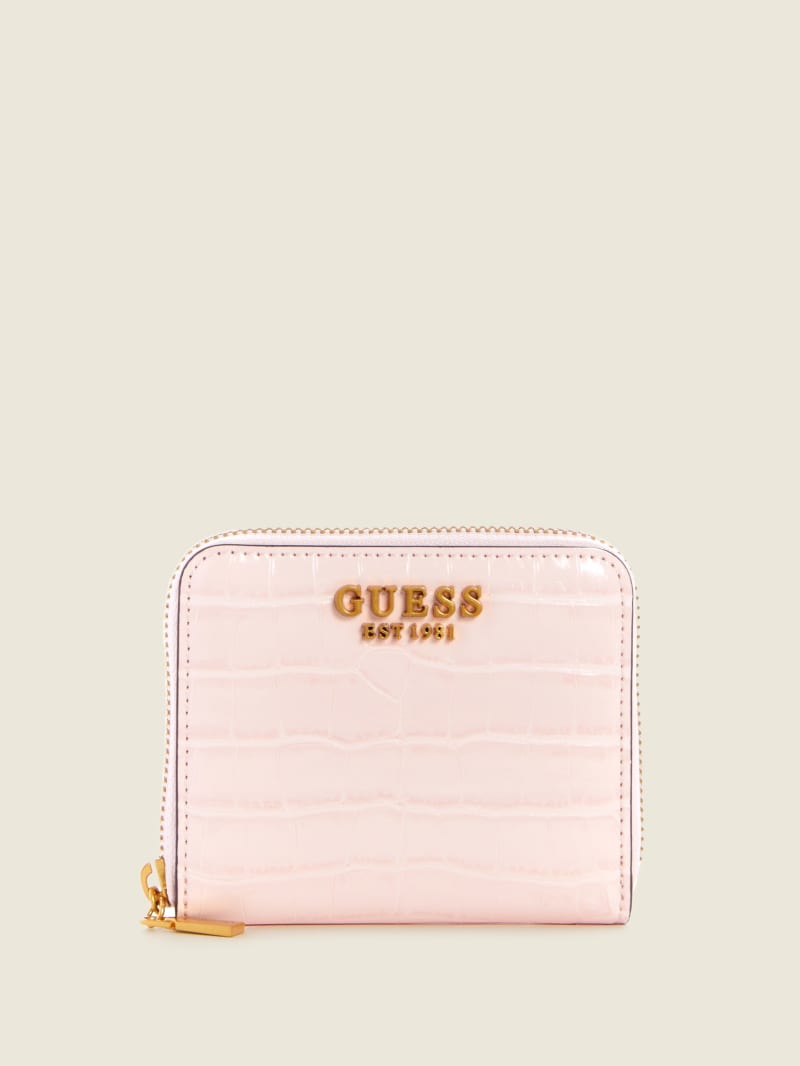 Guess Laurel Small Zip-Around Women's Wallets Pink | 2561-LMFYE