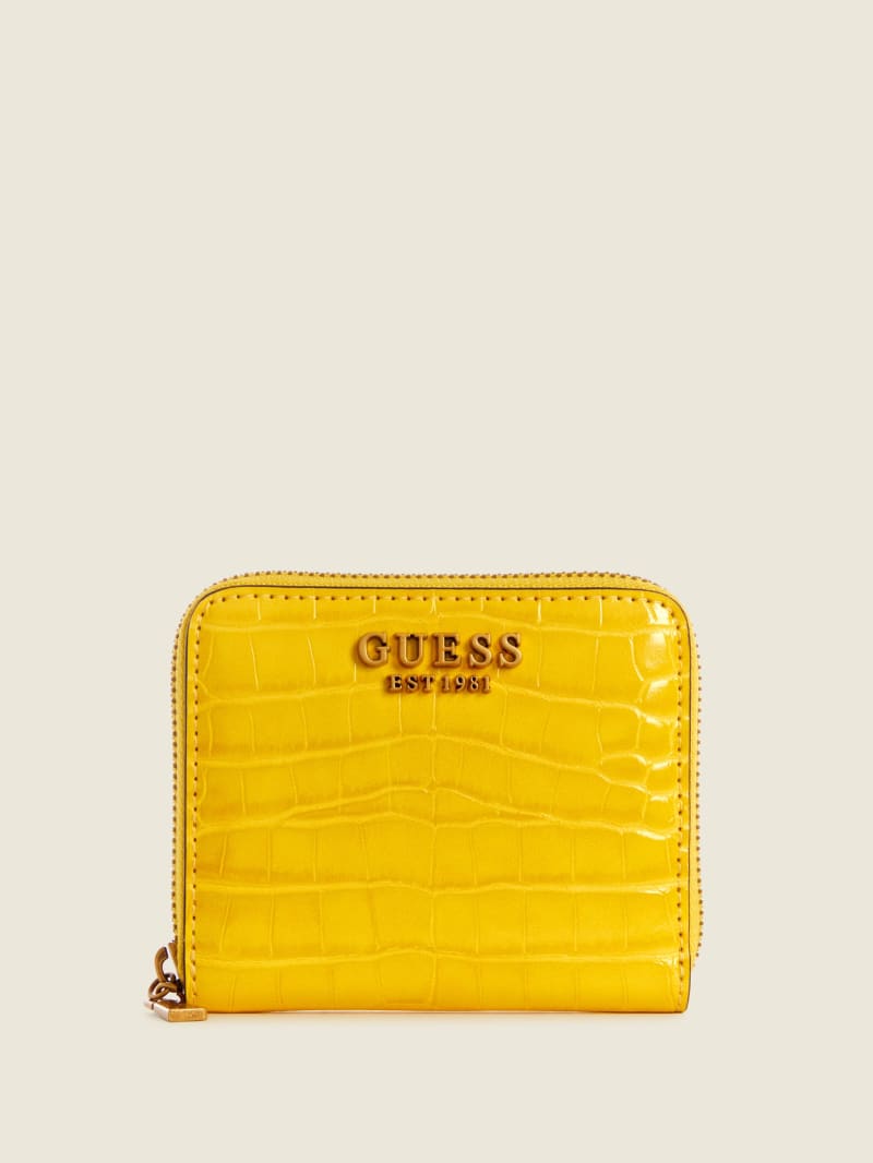 Guess Laurel Small Zip-Around Women's Wallets Yellow | 7203-CFASZ