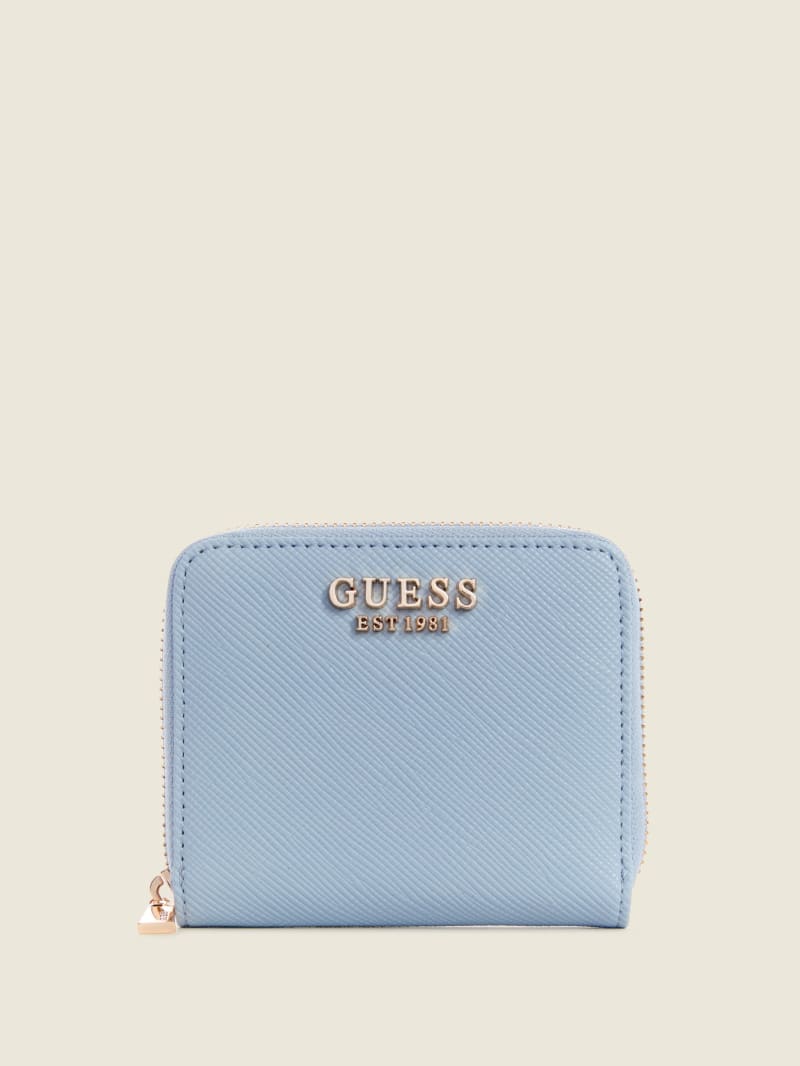 Guess Laurel Small Zip-Around Women's Wallets Blue | 7534-IYWVK