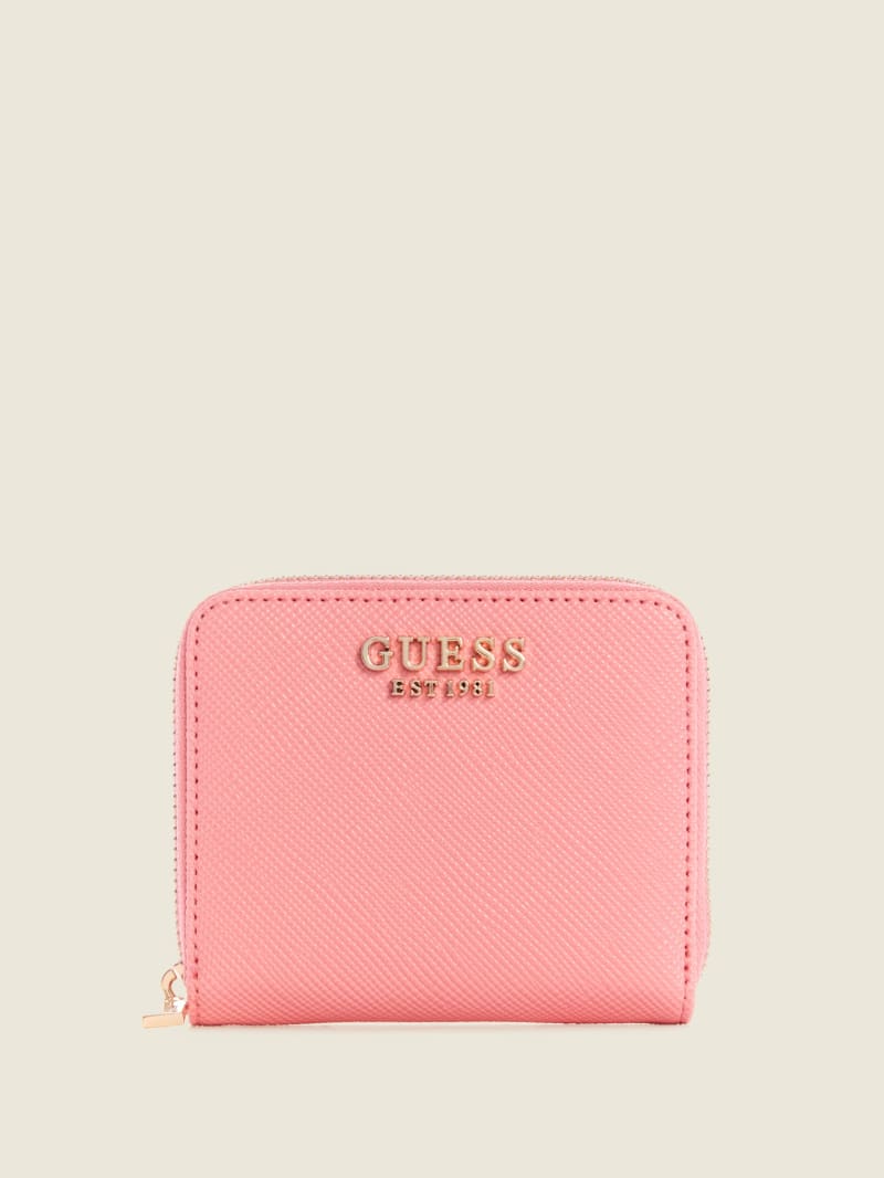 Guess Laurel Small Zip-Around Women's Wallets Pink | 8295-QFGWL