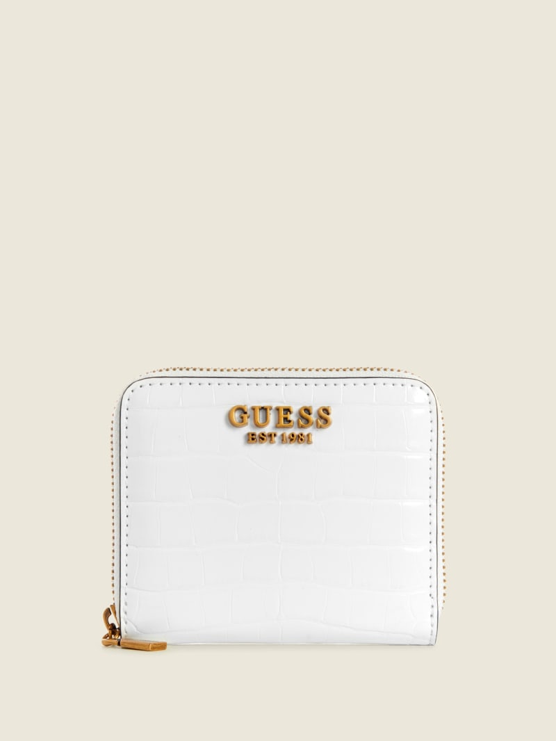 Guess Laurel Small Zip-Around Women's Wallets White | 8402-OBKPE