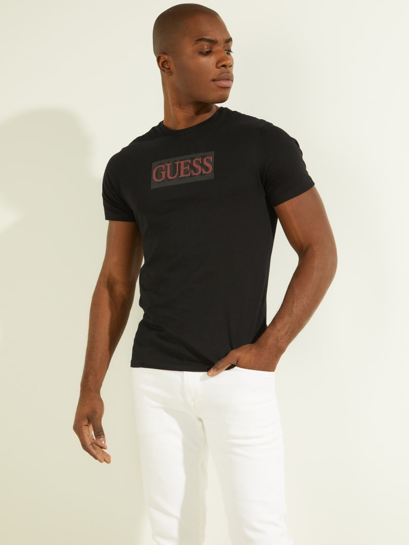 Guess Logo Tee Men's T Shirts Black | 2760-VFUCO