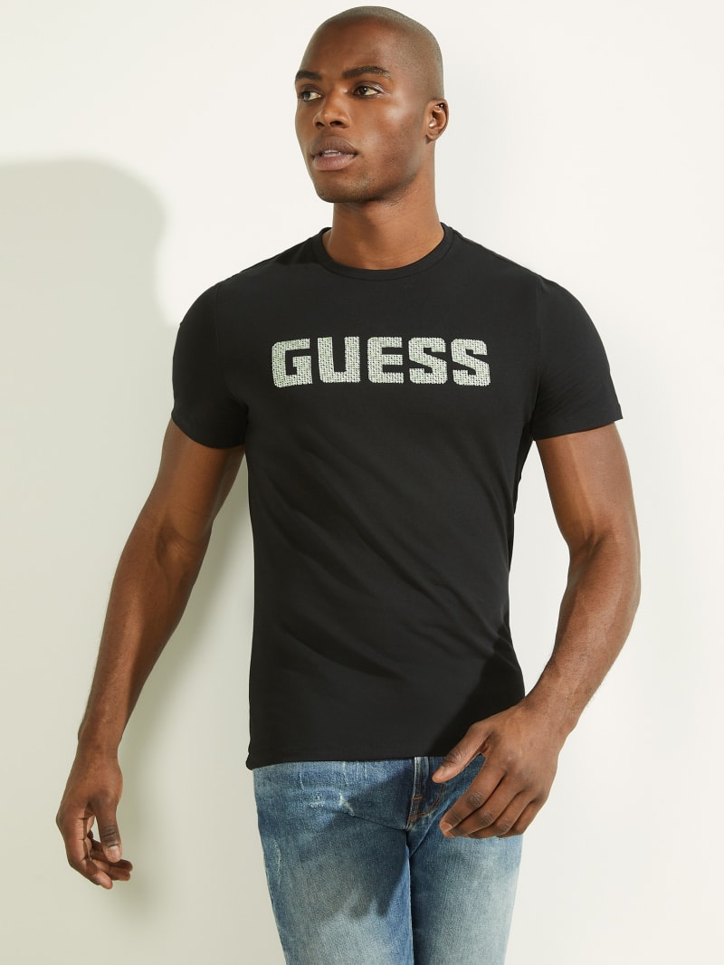 Guess Magick Logo Tee Men's T Shirts Black | 3857-HVRTA