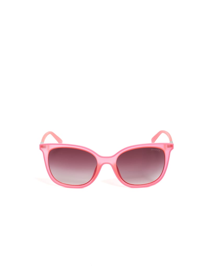 Guess Mariel Neon Trim Square Women's Sunglasses Red | 3084-JHUWP