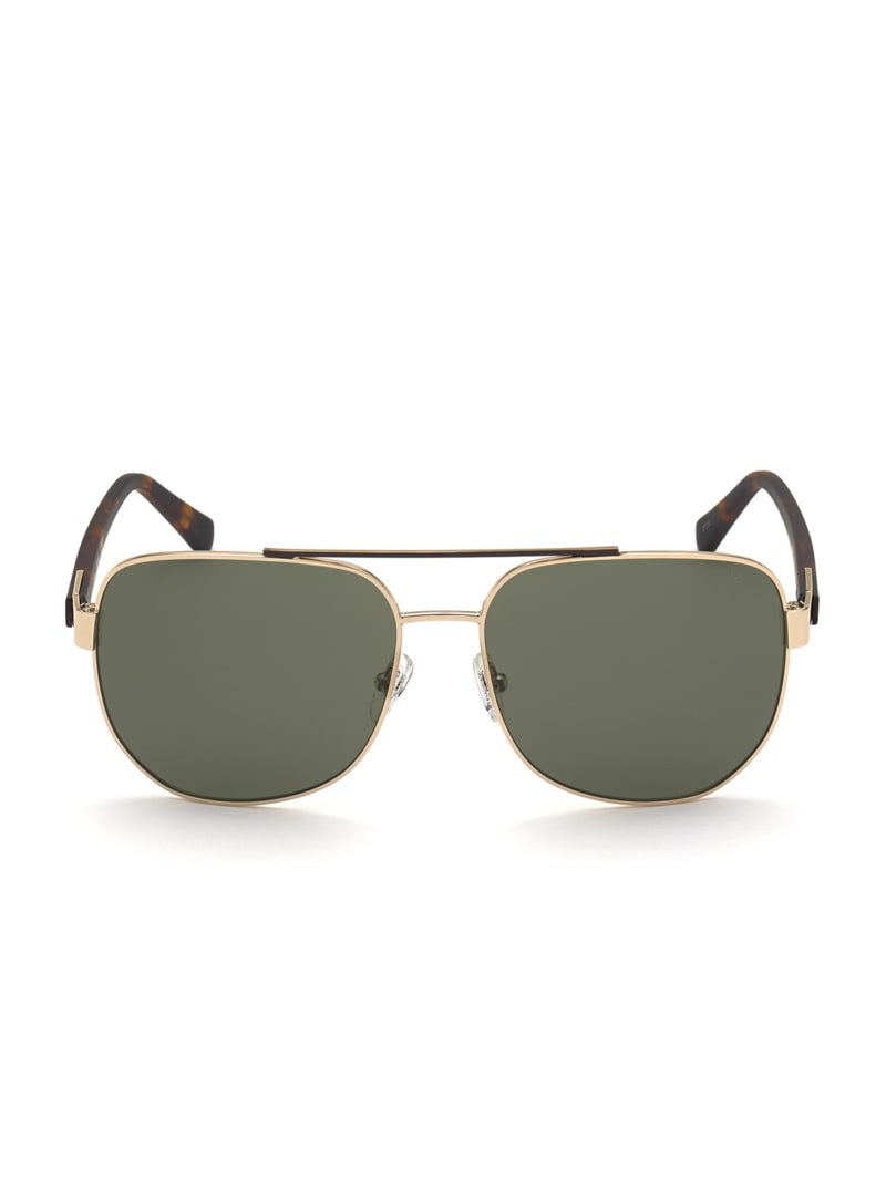 Guess Marlon Navigator Men's Sunglasses Gold / Green | 0269-MTVZR