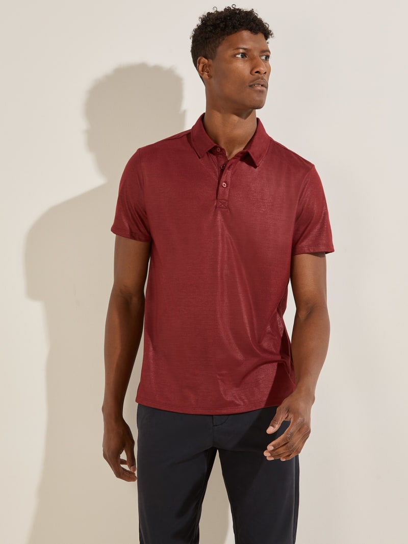 Guess Mason Shine Men's Shirts Burgundy | 6794-PASEU