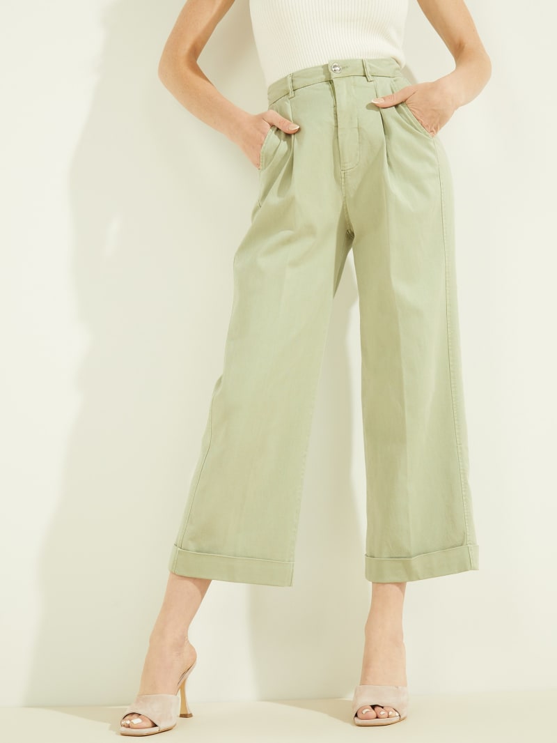 Guess Matilde Wide Legs Women's Pants Light Green | 8436-GUDBT