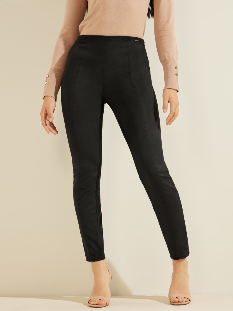 Guess Maya Faux-Suede Leggings Women's Pants Black | 2196-KQCNG