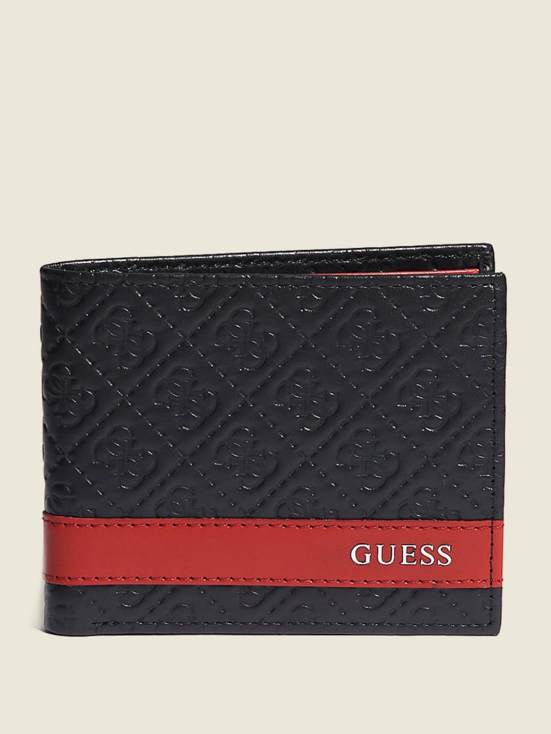 Guess Mesa Double Billfold Men's Bags Black / Red | 4160-BAEFW