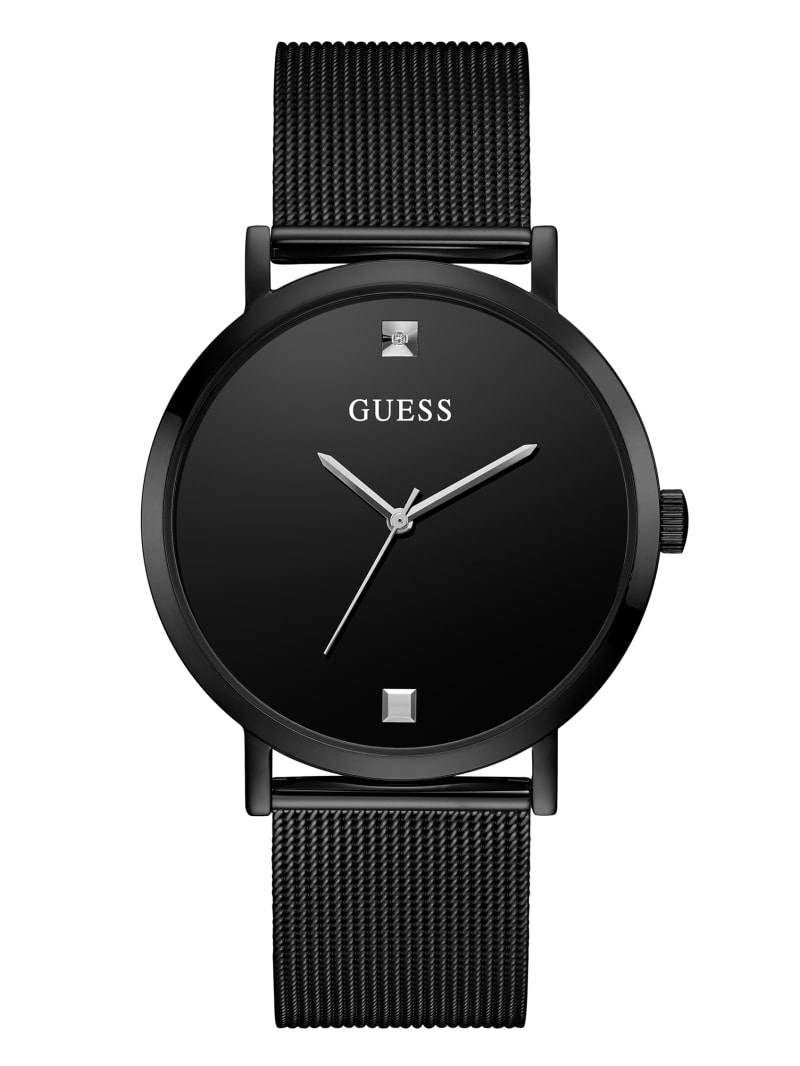 Guess Mesh Diamond Analog Men's Watches Black | 0643-NIMET