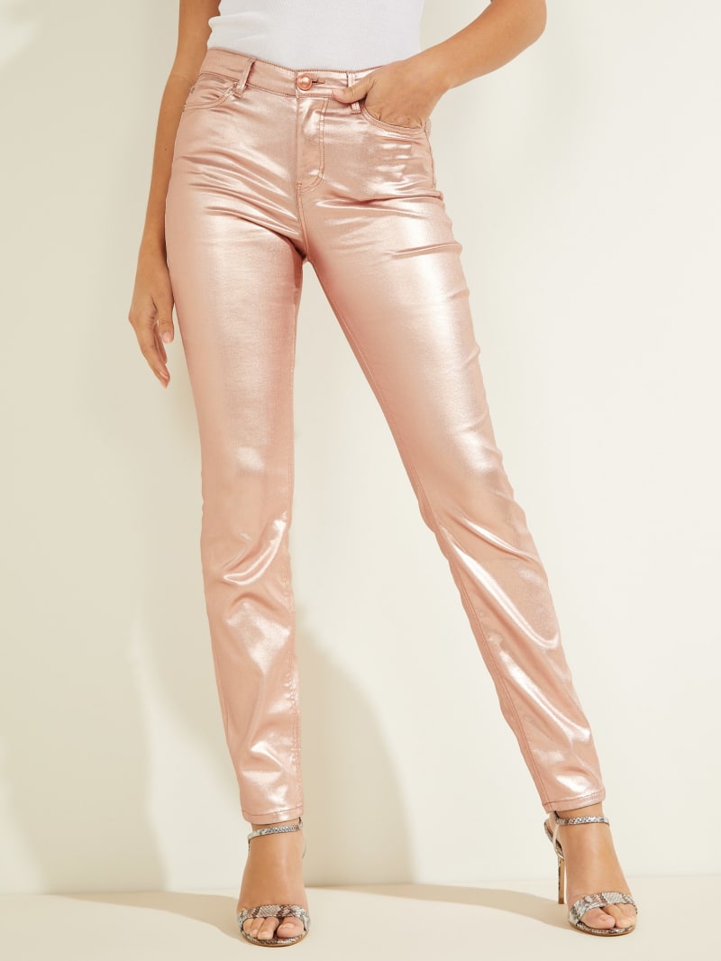 Guess Metallic 1981 Skinny Women's Pants Rose Gold | 8072-LCNOF