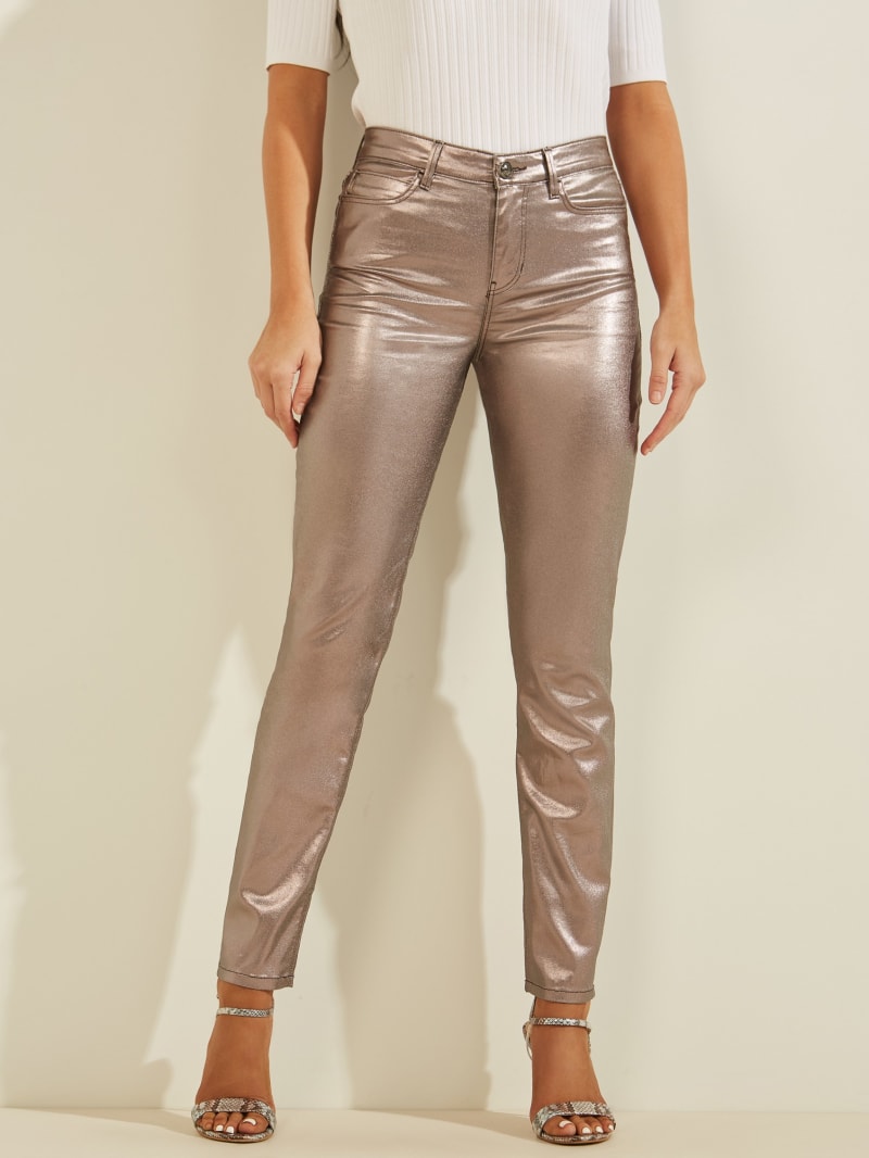 Guess Metallic 1981 Skinny Women's Pants Platinum | 8175-YKQGT