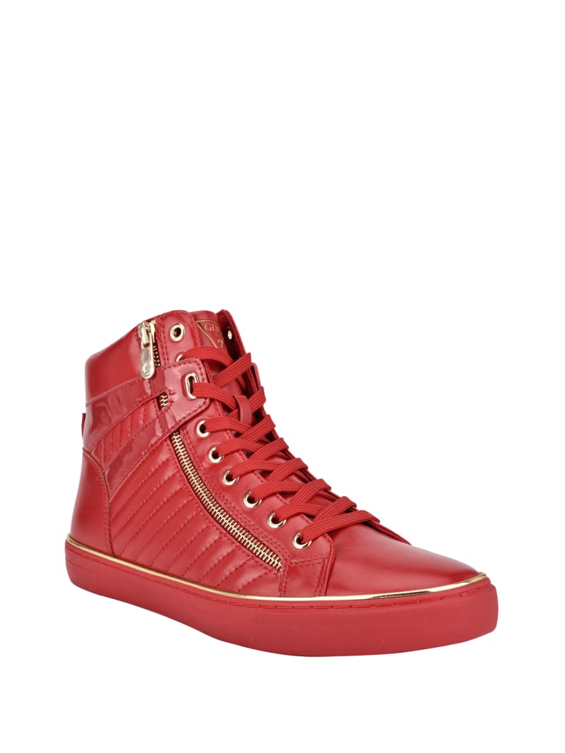 Guess Million High-Top Men's Sneakers Red | 3592-ZUBAC