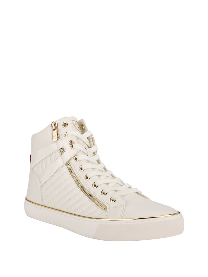 Guess Million High-Top Men's Sneakers White | 0758-OXJHF