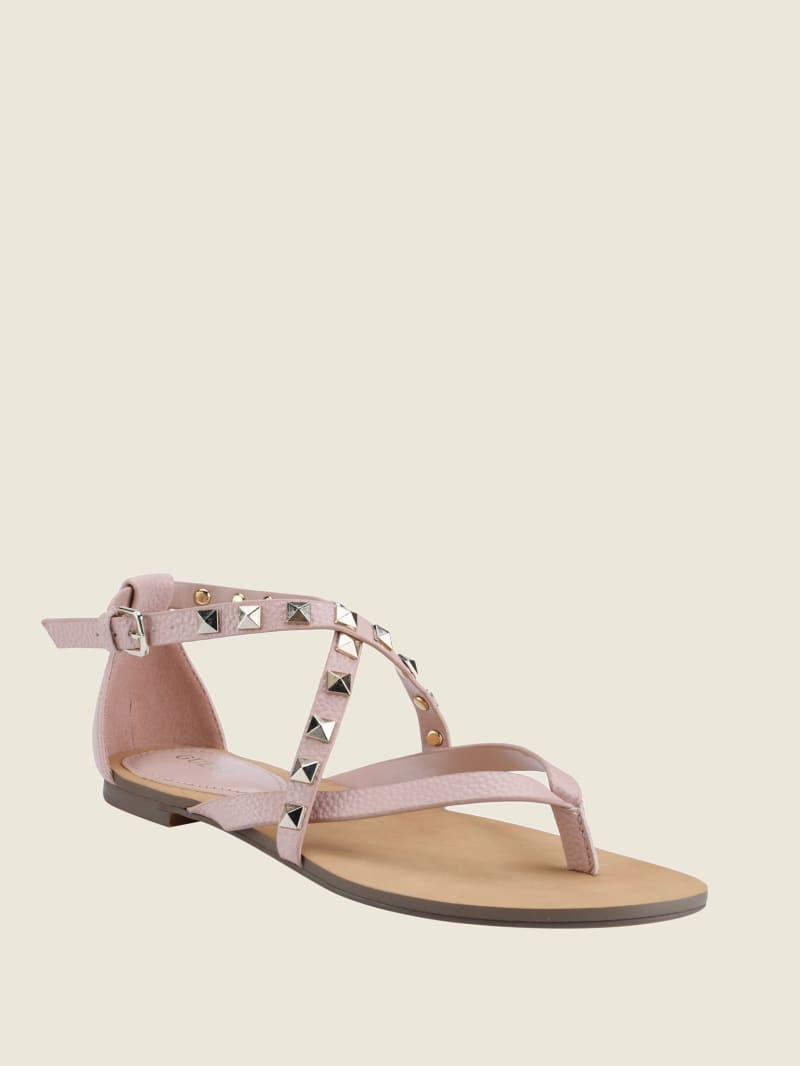 Guess Nizana Strappy Stud Women's Sandals Light Pink | 4873-FRPVD