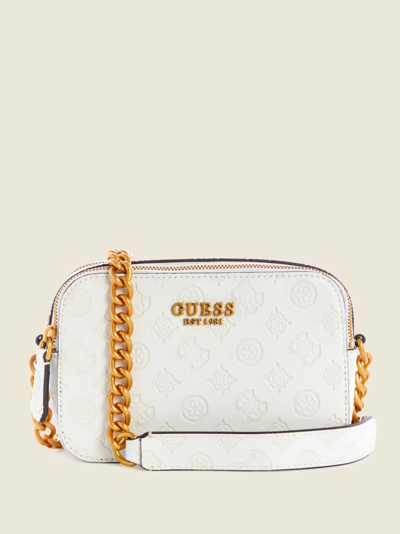 Guess Noelle Logo Camera Women's Crossbody Bags White | 1405-QWNCX