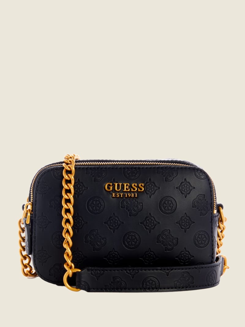 Guess Noelle Logo Camera Women's Crossbody Bags Black | 5402-GQAFJ