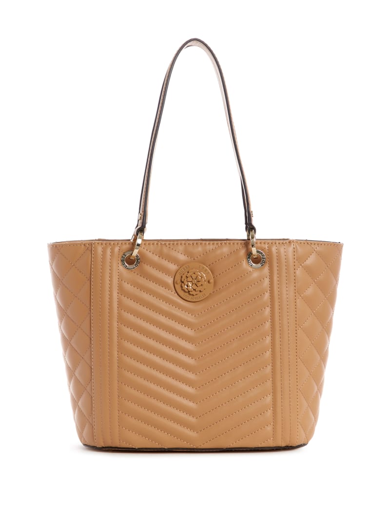 Guess Noelle Small Elite Women's Tote Bags Beige | 0892-SKWIB