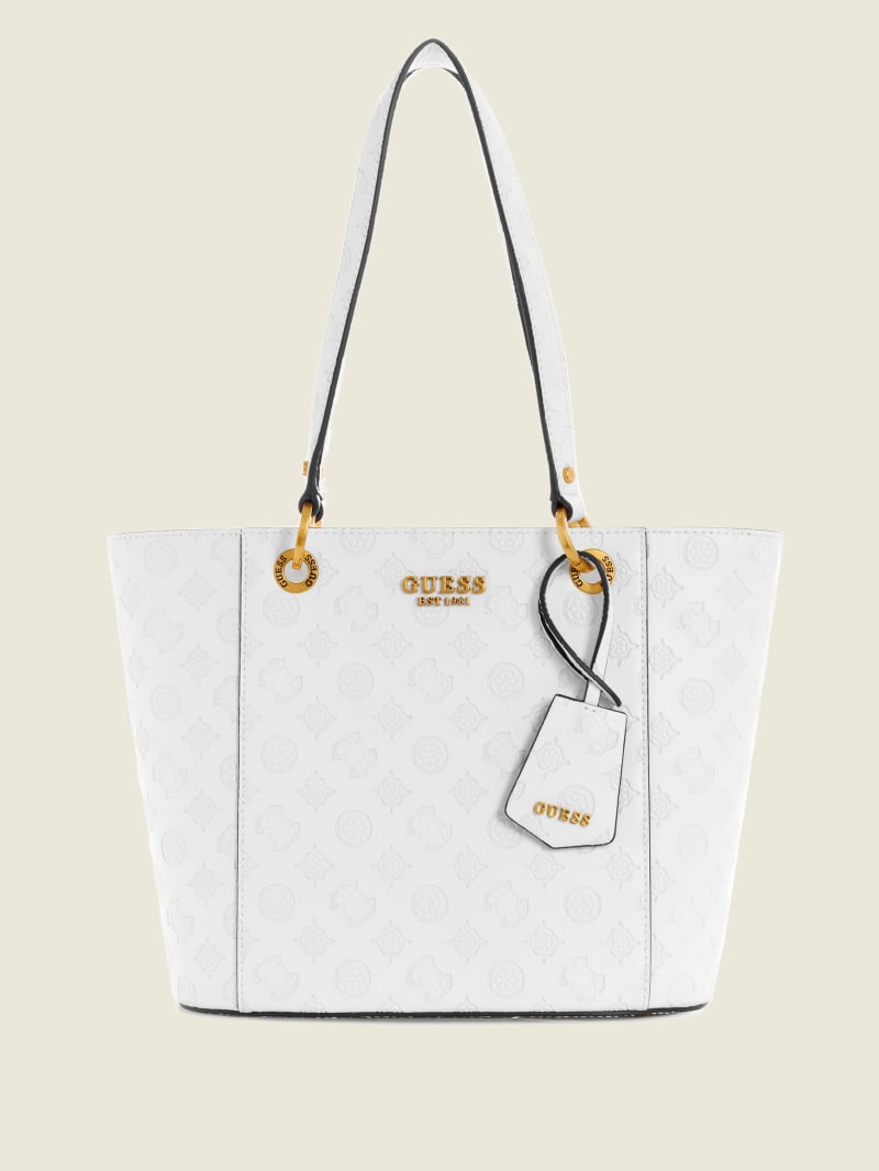 Guess Noelle Small Elite Women's Tote Bags White | 2459-DFKQL