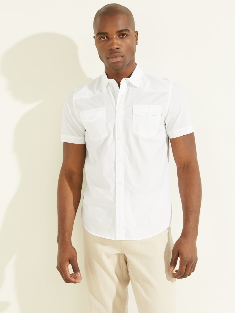 Guess Nottingham Western Men's Shirts White | 2467-FAYXD