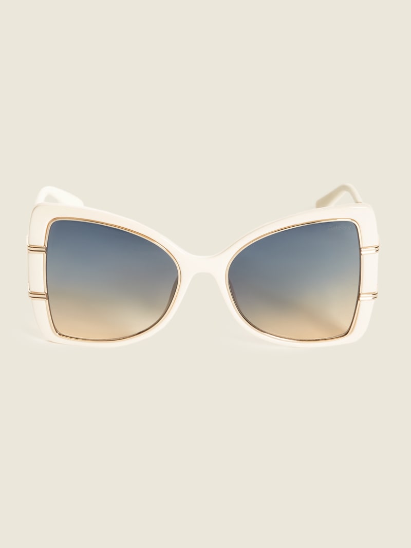 Guess Oversized Butterfly Women's Sunglasses White | 6342-QTFKH