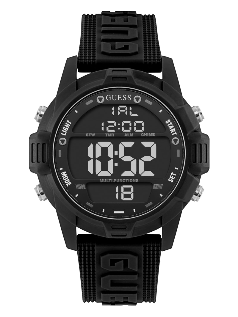 Guess Oversized Silicone Analog and Digital Men's Watches Black | 9258-JELKI