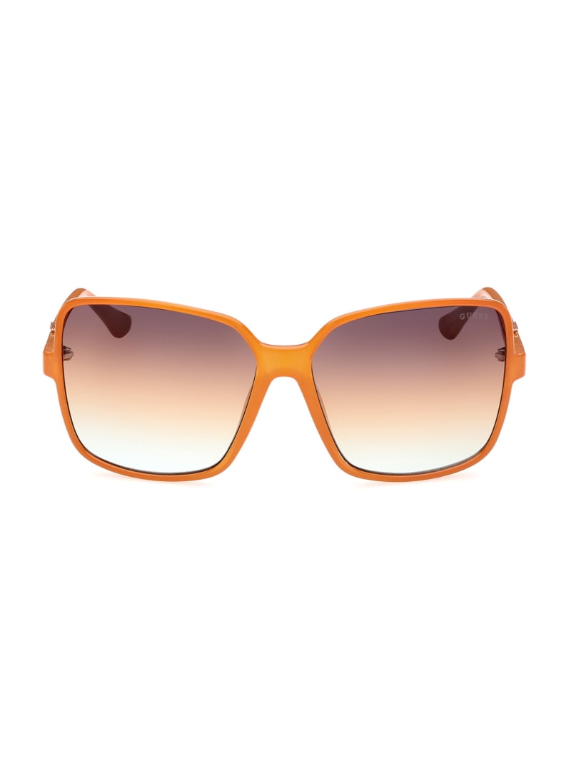 Guess Oversized Square Logo Women's Sunglasses Orange | 8591-YFMED