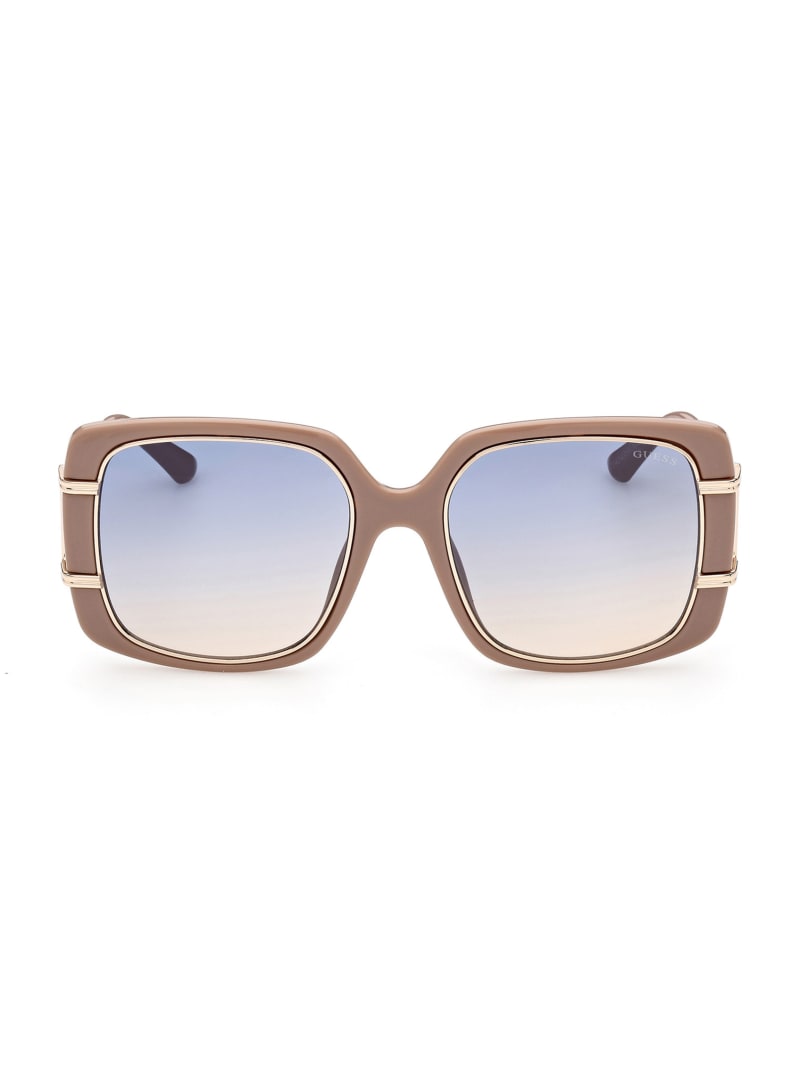 Guess Oversized Square Women's Sunglasses Beige | 5260-LMBUI