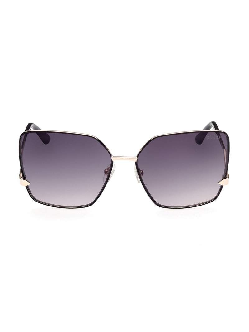 Guess Oversized Square Zigzag Women's Sunglasses Blue | 5648-FLTXI