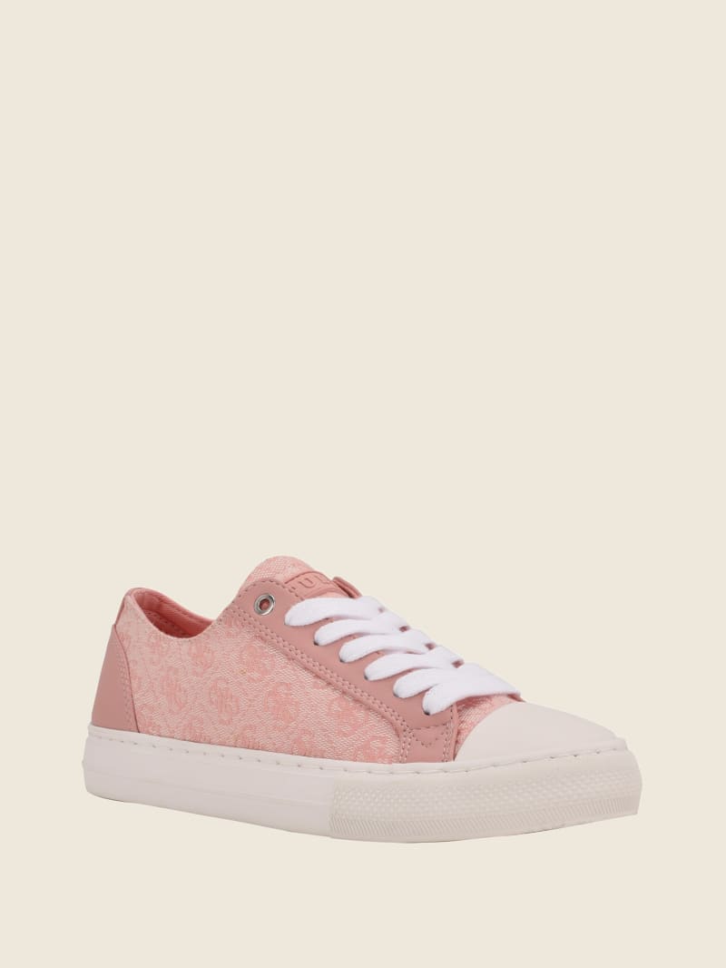 Guess Passit Logo Low-Top Women's Sneakers Light Pink | 2564-BEPCA