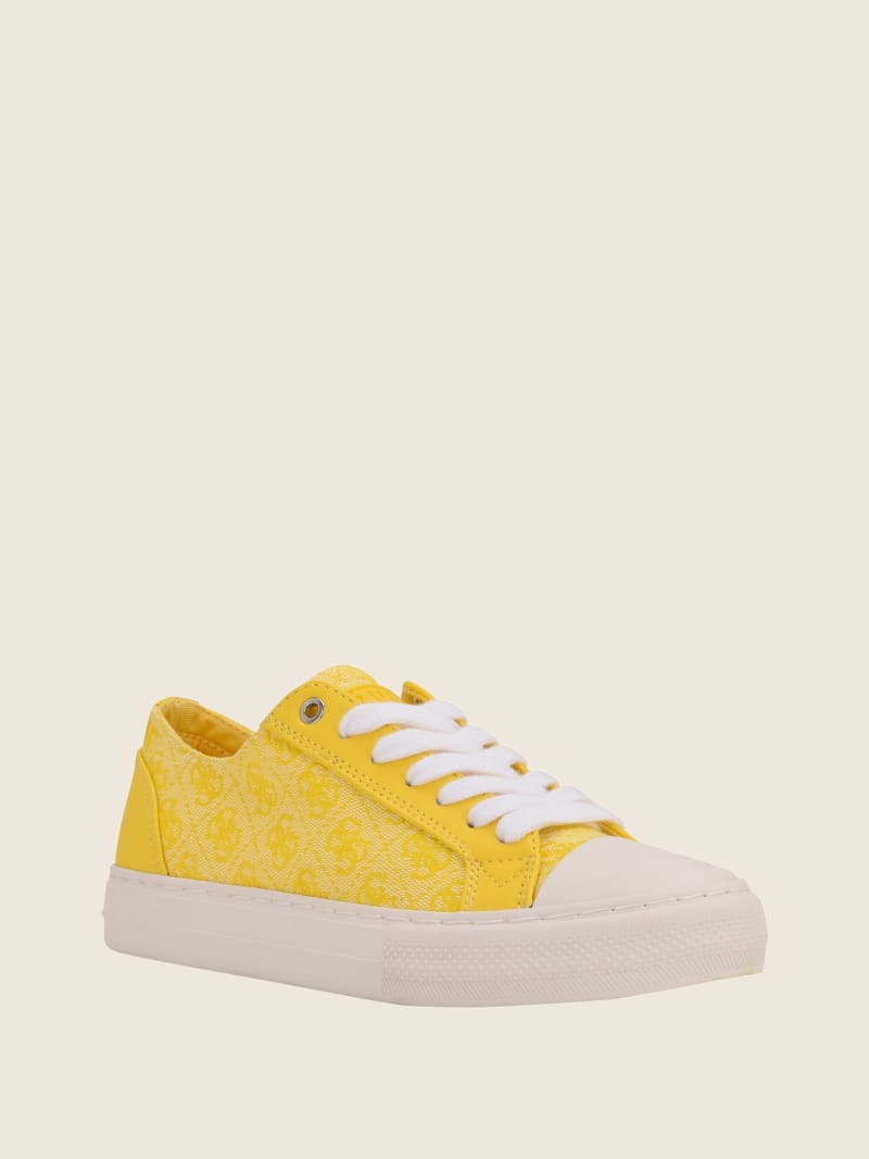 Guess Passit Logo Low-Top Women's Sneakers Yellow | 3241-JLXQG