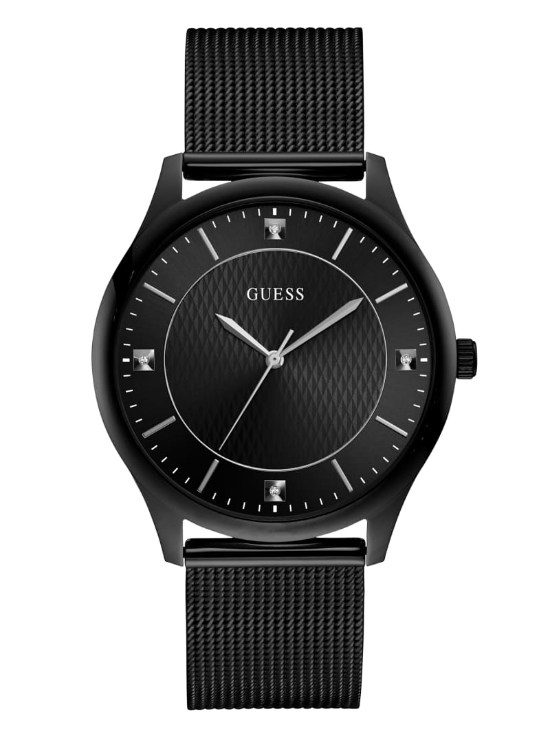 Guess Polished Steel Analog Men's Watches Black | 9863-IORFG