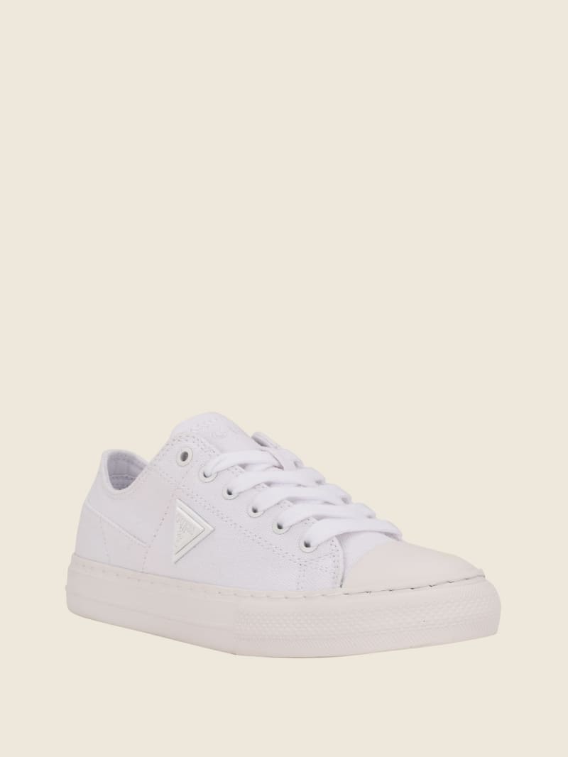 Guess Pranze Low-Top Canvas Women's Sneakers White | 0936-SMGNI