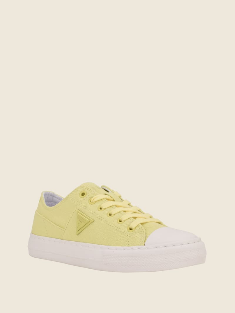 Guess Pranze Low-Top Canvas Women's Sneakers Green | 2064-BJSVH