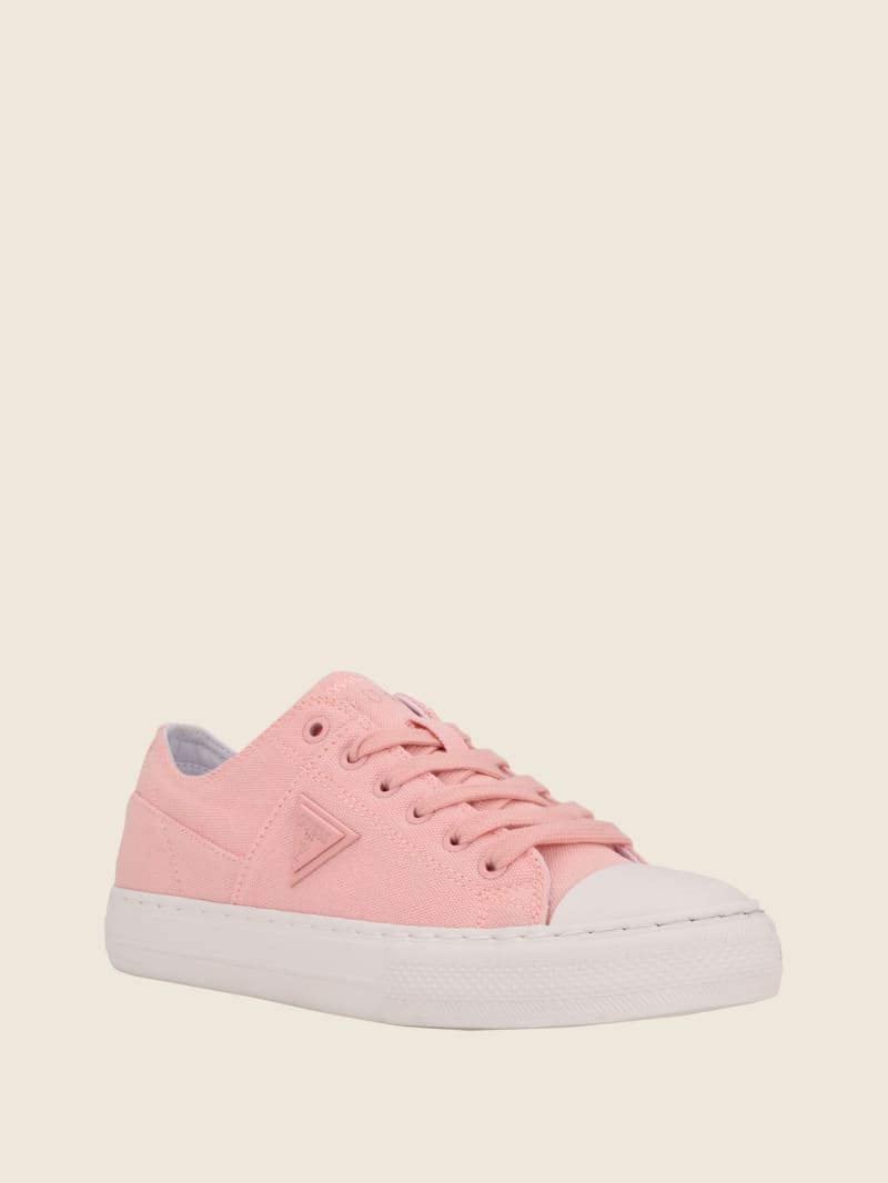 Guess Pranze Low-Top Canvas Women's Sneakers Light Pink | 4971-XZSGB