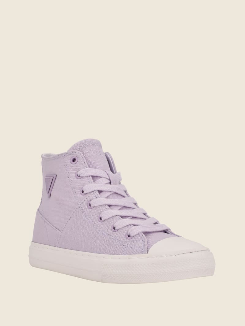 Guess Prinze High-Top Canvas Women's Sneakers Purple | 5740-BTIRO