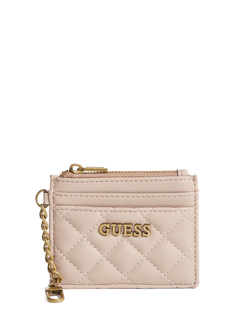 Guess Quilted Card Holder Women's Wallets Brown | 0312-FCRUM