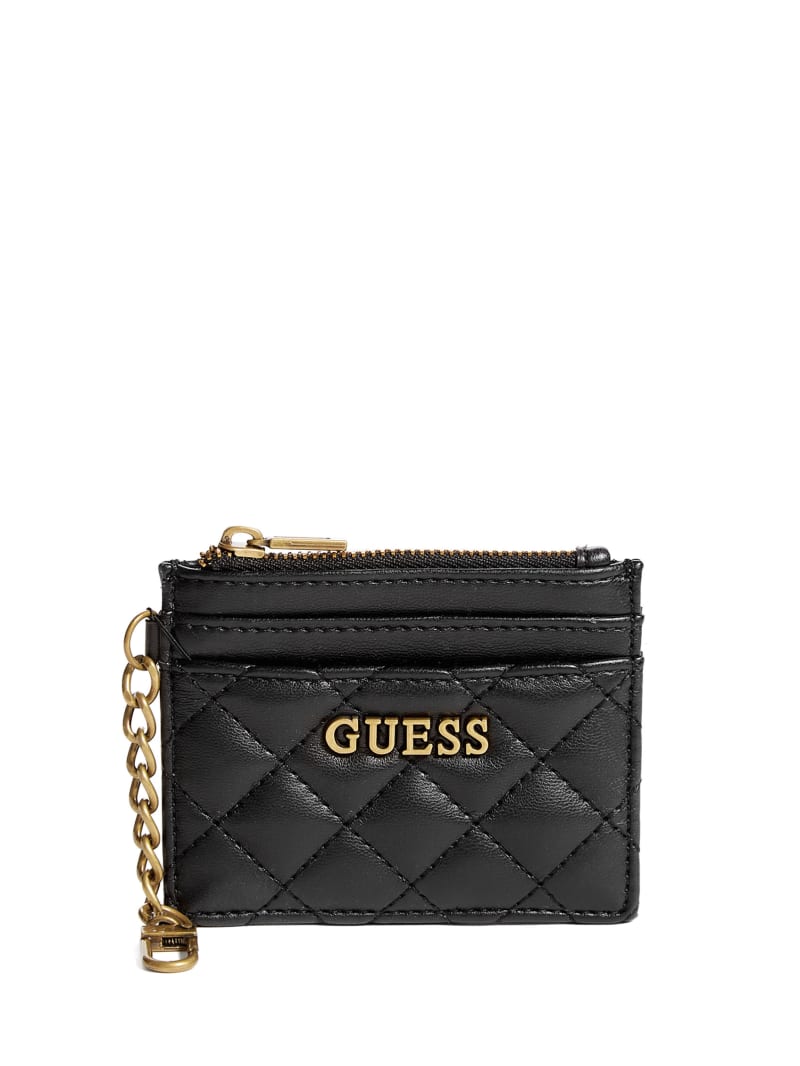 Guess Quilted Card Holder Women's Wallets Black | 9032-ZPHFO