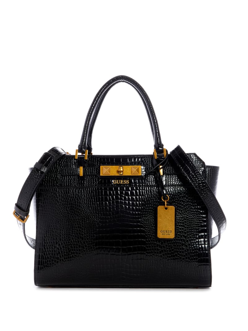 Guess Raffie Carryall Women's Tote Bags Black | 5942-YWIPB