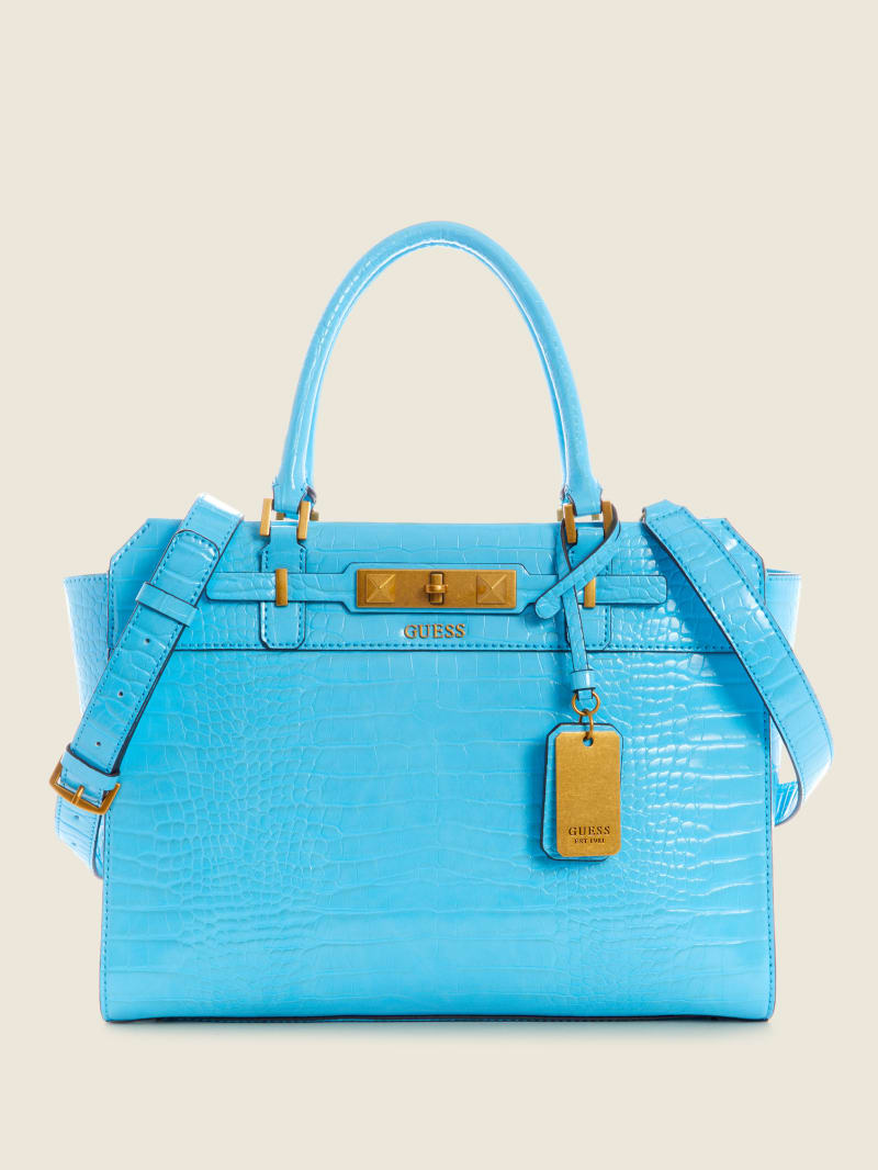 Guess Raffie Crocodile Women's Crossbody Bags Light Blue | 9684-TNVHZ