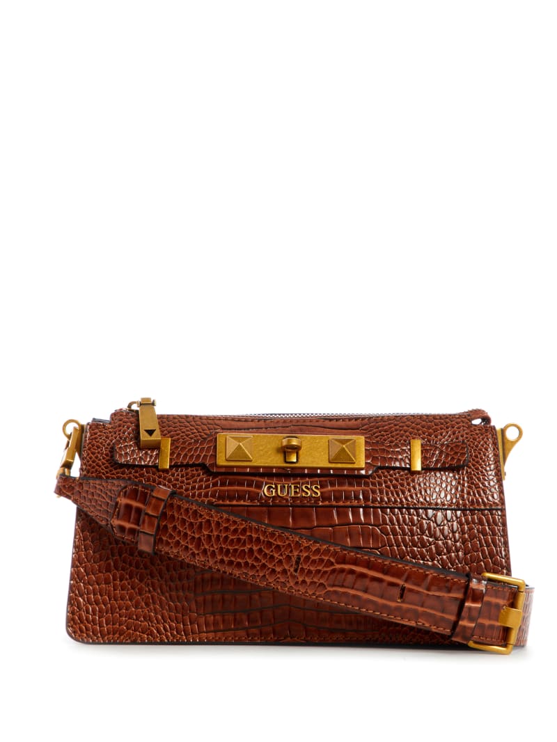 Guess Raffie Women's Crossbody Bags Brown | 7024-YQACH