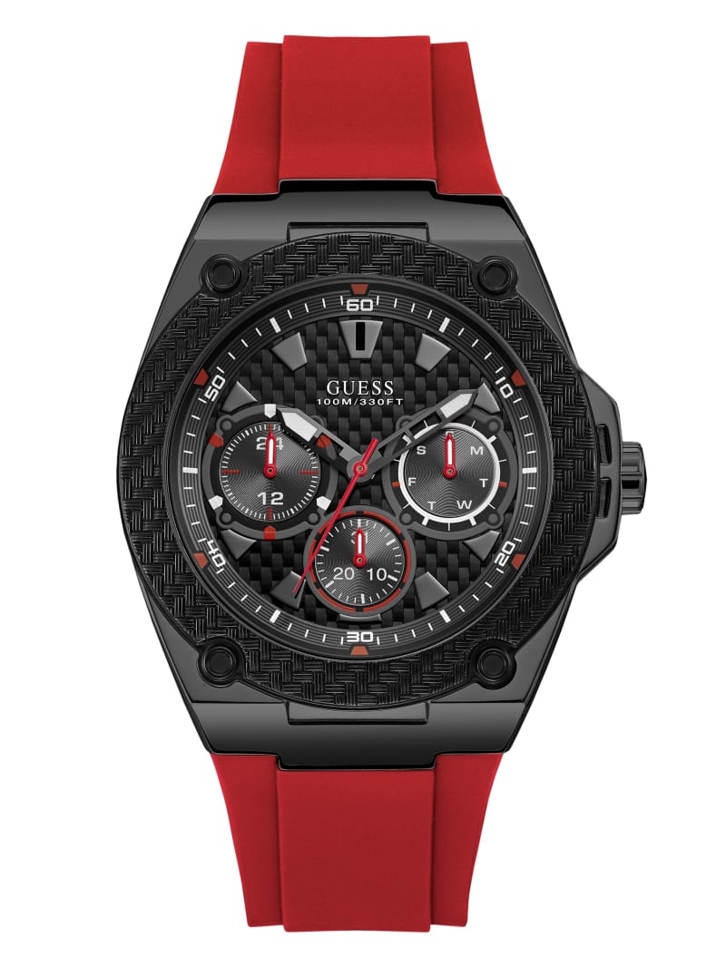 Guess Red and Multifunction Men's Watches Red | 1645-BHWXU