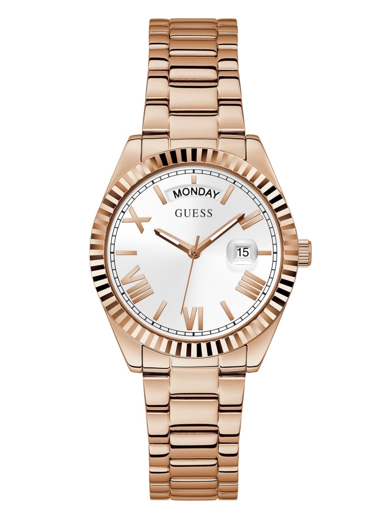 Guess Rose Gold-Tone Heart Analog Women's Watches Rose Gold | 5628-TYPOV