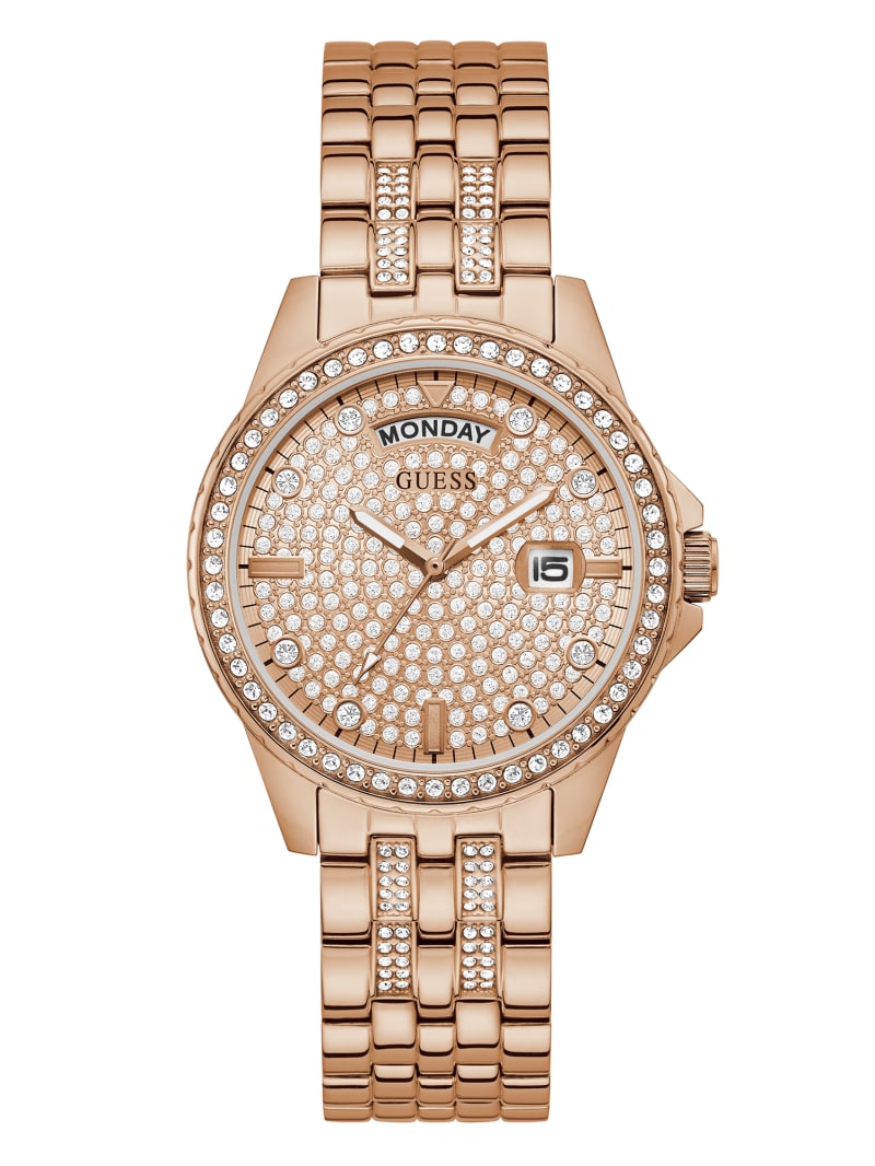 Guess Rose Gold-Tone Rhinestone Analog Women's Watches Copper | 1657-YMQUF