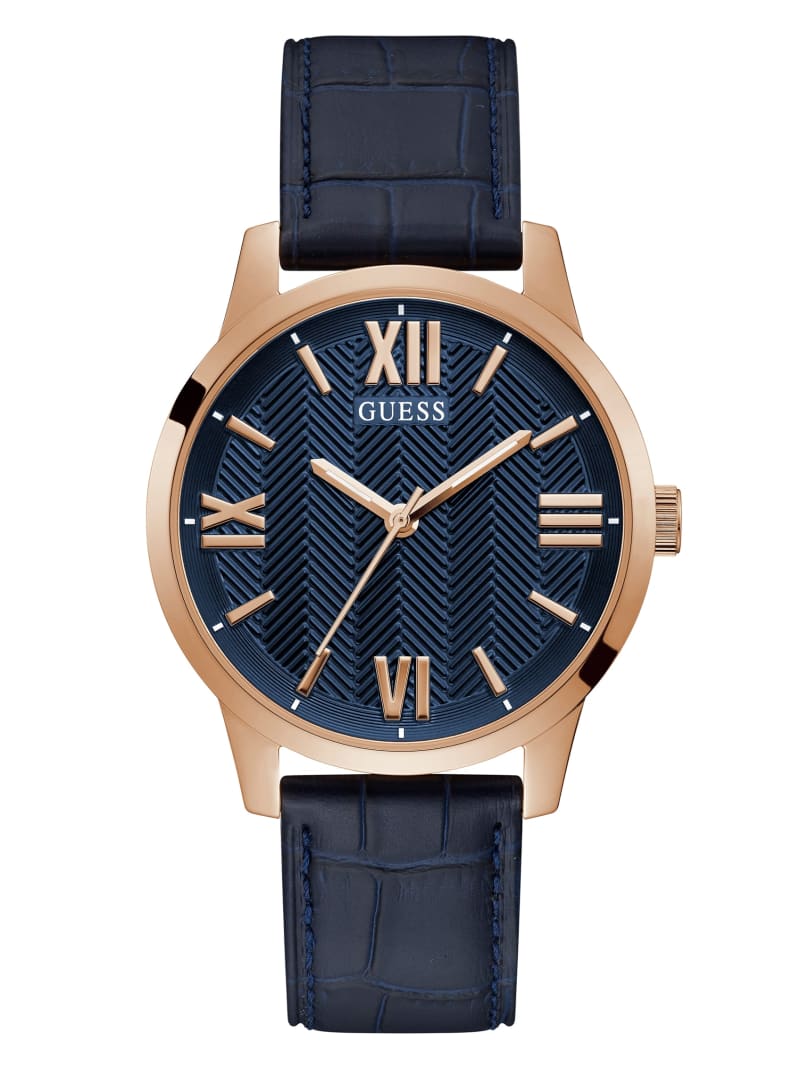 Guess Rose Gold-Tone and Navy Analog Men's Watches Multicolor | 7089-PYORS